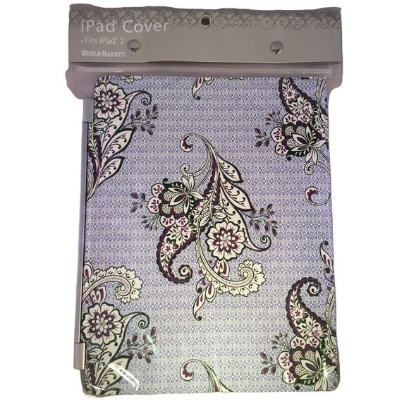 Cost Plus World Market Ipad Cover Blue Purple Magnetic Paisley Fits 9.45 x 7.67 - Picture 2 of 4